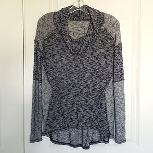 We The Free People Navy Blue Marled Knit Cowl Neck Long Sleeve S